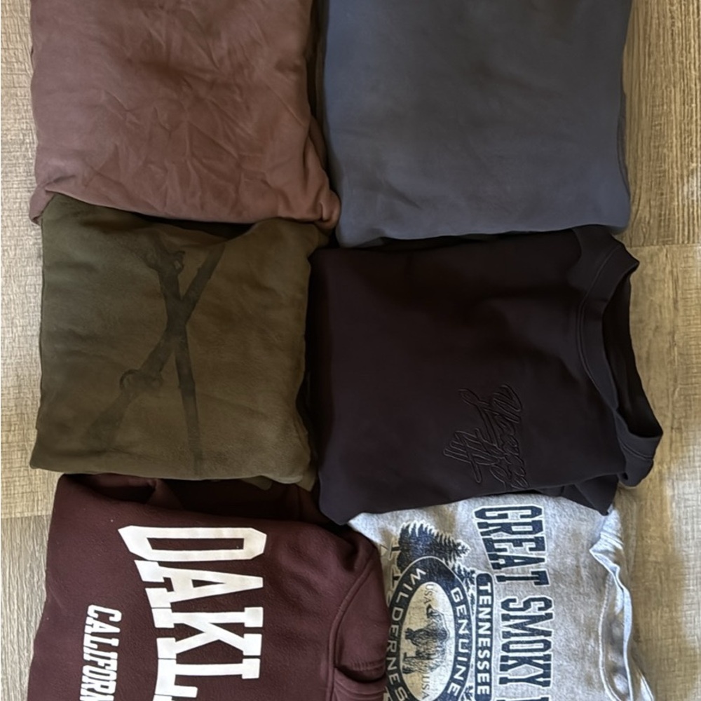 YoungLA Crewneck Sweaters Brown and Gray Casual Comfort